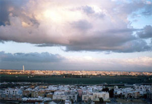 Fotograf�a lejana de Sevilla bajo un cielo nublado