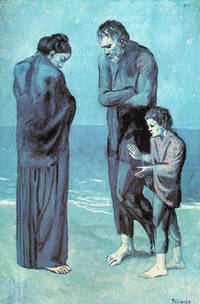 Cuadro de Picasso con tristes personajes, de la �poca azul.
