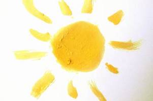 Sol pintado en color amarillo.