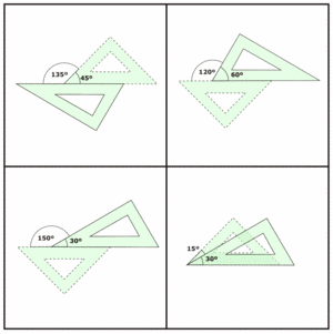 Operaciones de ngulos con escuadra y cartabn.