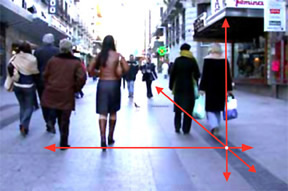 Fotograf�a de una calle con peatones.