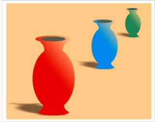 Los jarrones se hacen peque�os en la lejan�a