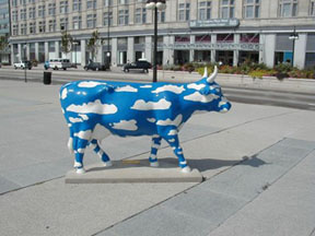 Escultura al aire libre. Obra de Autor: Othello anderson. Exposici&oacute;n: Cows on Parade, Chicago City, 1999.